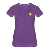 Women’s Premium T-Shirt  WITH YELLOW  LOGO - purple