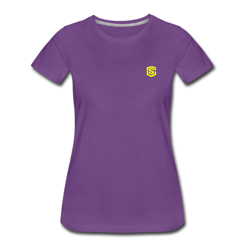 Women’s Premium T-Shirt  WITH YELLOW  LOGO - purple