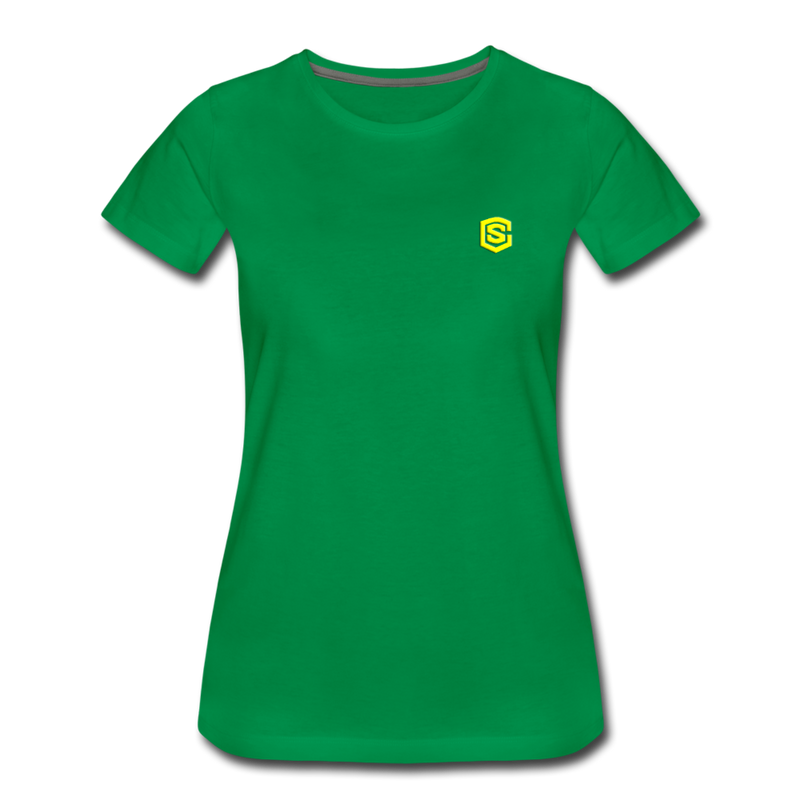 Women’s Premium T-Shirt  WITH YELLOW  LOGO - kelly green