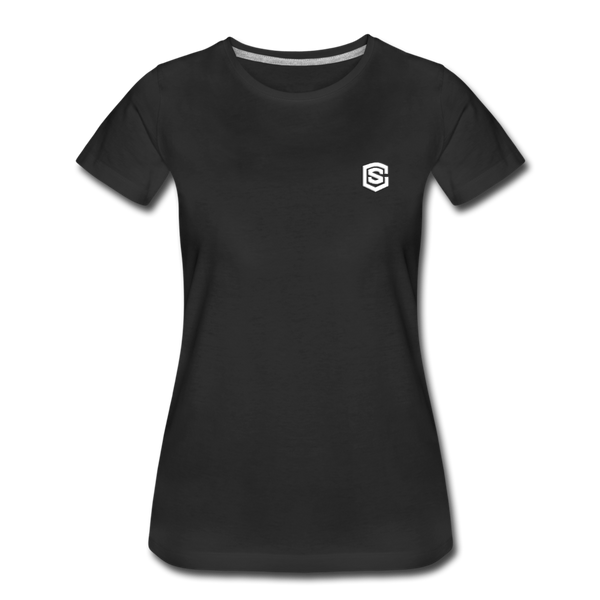 Women’s Premium T-Shirt  WITH WHITE  LOGO - black