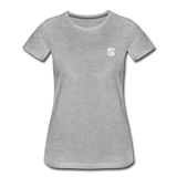 Women’s Premium T-Shirt  WITH WHITE  LOGO - heather gray