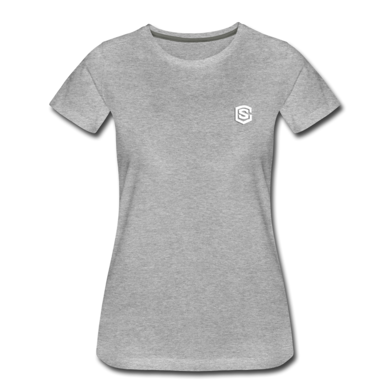 Women’s Premium T-Shirt  WITH WHITE  LOGO - heather gray