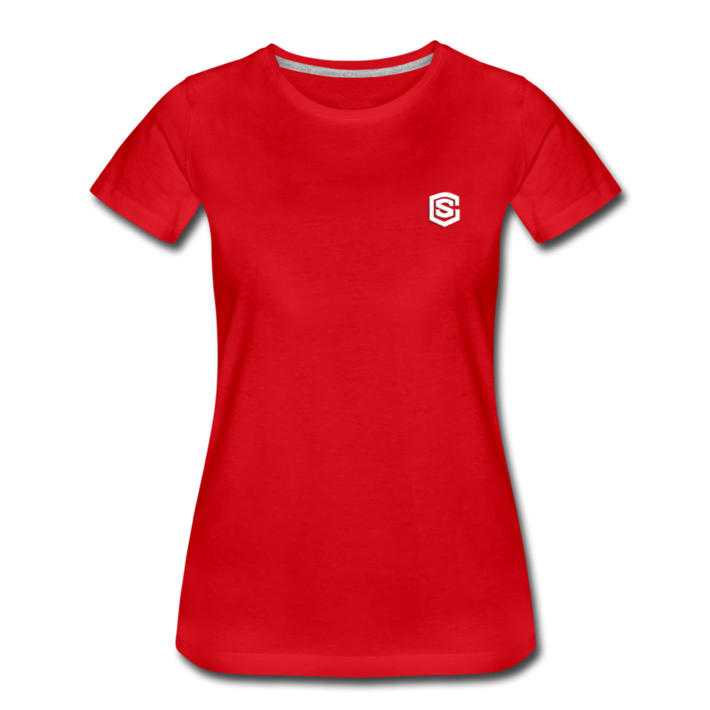 Women’s Premium T-Shirt  WITH WHITE  LOGO - red