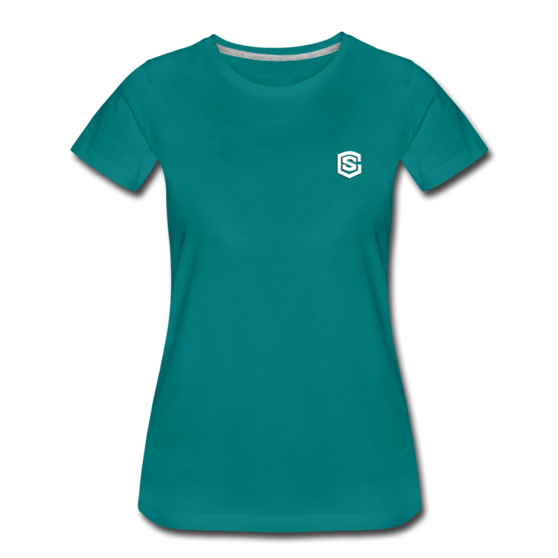 Women’s Premium T-Shirt  WITH WHITE  LOGO - teal