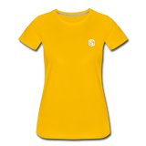 Women’s Premium T-Shirt  WITH WHITE  LOGO - sun yellow