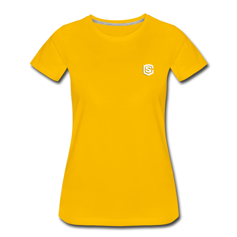 Women’s Premium T-Shirt  WITH WHITE  LOGO - sun yellow