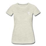 Women’s Premium T-Shirt  WITH WHITE  LOGO - heather oatmeal