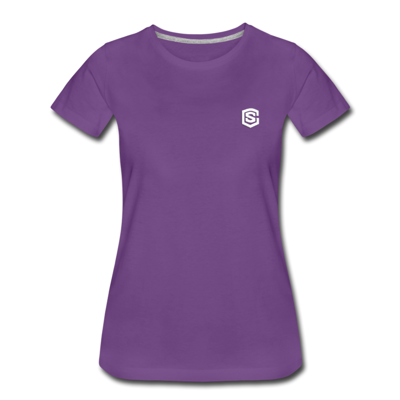 Women’s Premium T-Shirt  WITH WHITE  LOGO - purple