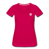 Women’s Premium T-Shirt  WITH WHITE  LOGO - dark pink