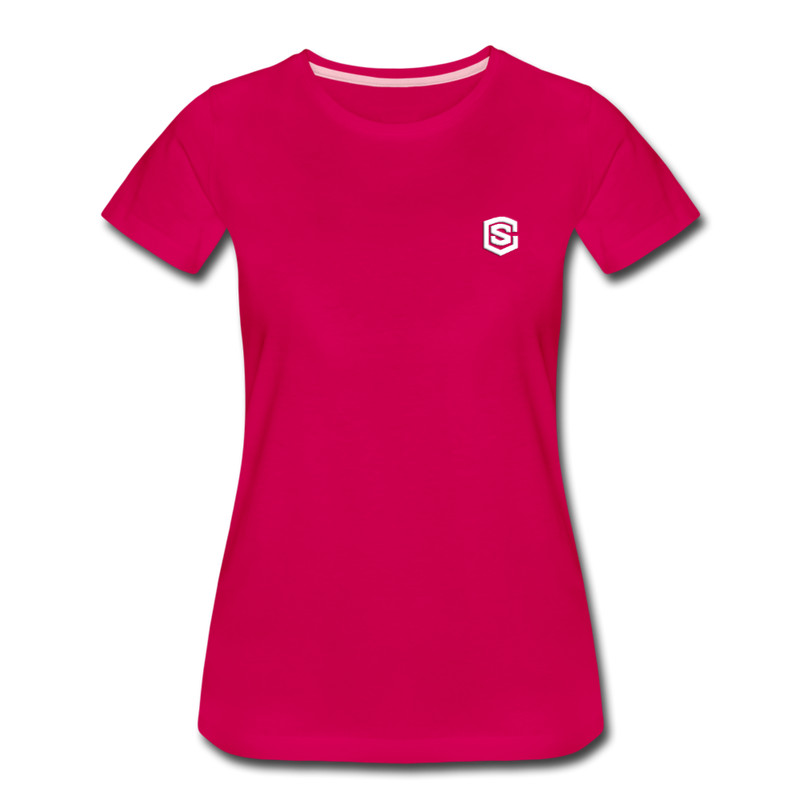 Women’s Premium T-Shirt  WITH WHITE  LOGO - dark pink