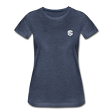 Women’s Premium T-Shirt  WITH WHITE  LOGO - heather blue