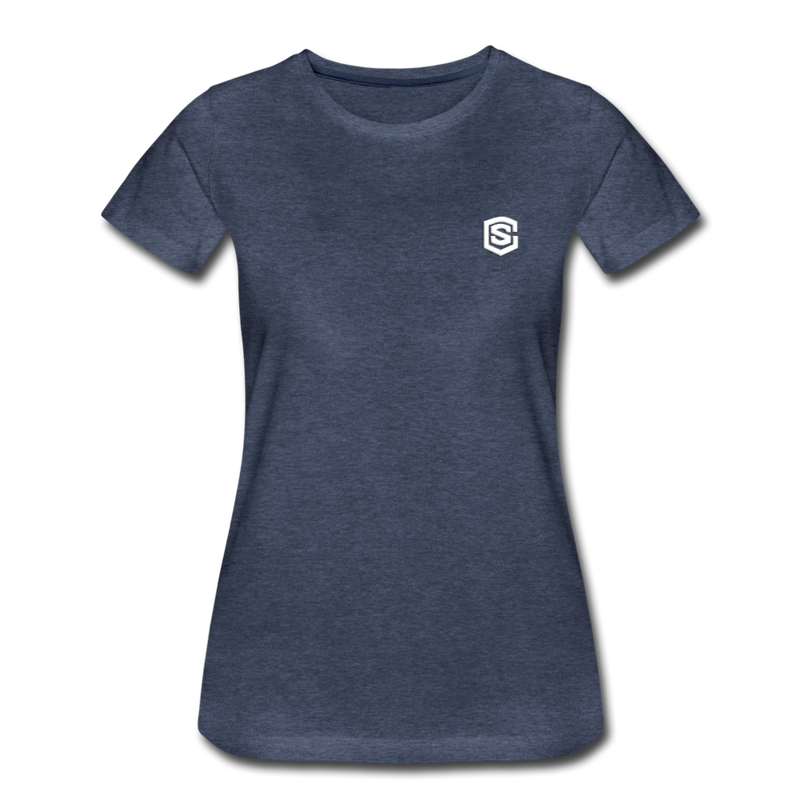 Women’s Premium T-Shirt  WITH WHITE  LOGO - heather blue