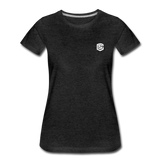 Women’s Premium T-Shirt  WITH WHITE  LOGO - charcoal gray