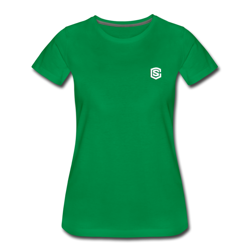 Women’s Premium T-Shirt  WITH WHITE  LOGO - kelly green