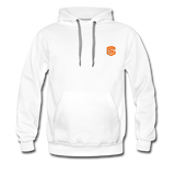 Men’s Premium Hoodie  WITH  ORANGE  LOGO - white