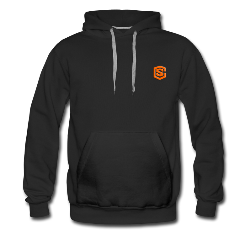 Men’s Premium Hoodie  WITH  ORANGE  LOGO - black