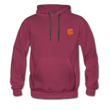 Men’s Premium Hoodie  WITH  ORANGE  LOGO - burgundy