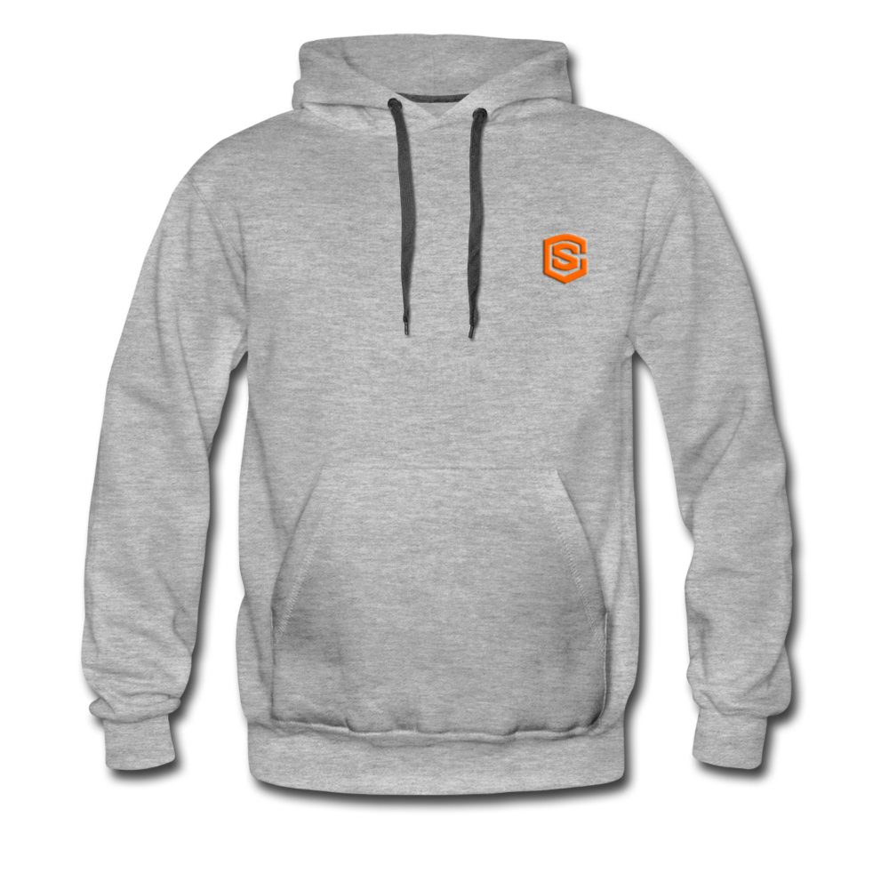 Men’s Premium Hoodie  WITH  ORANGE  LOGO - heather gray
