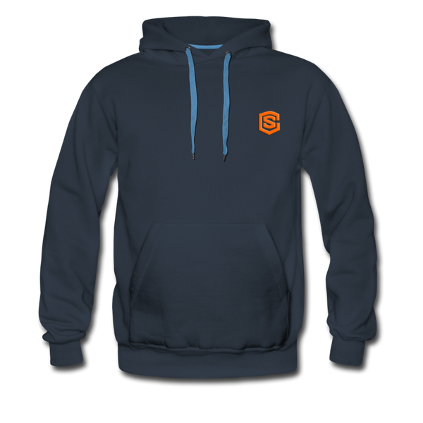 Men’s Premium Hoodie  WITH  ORANGE  LOGO - navy