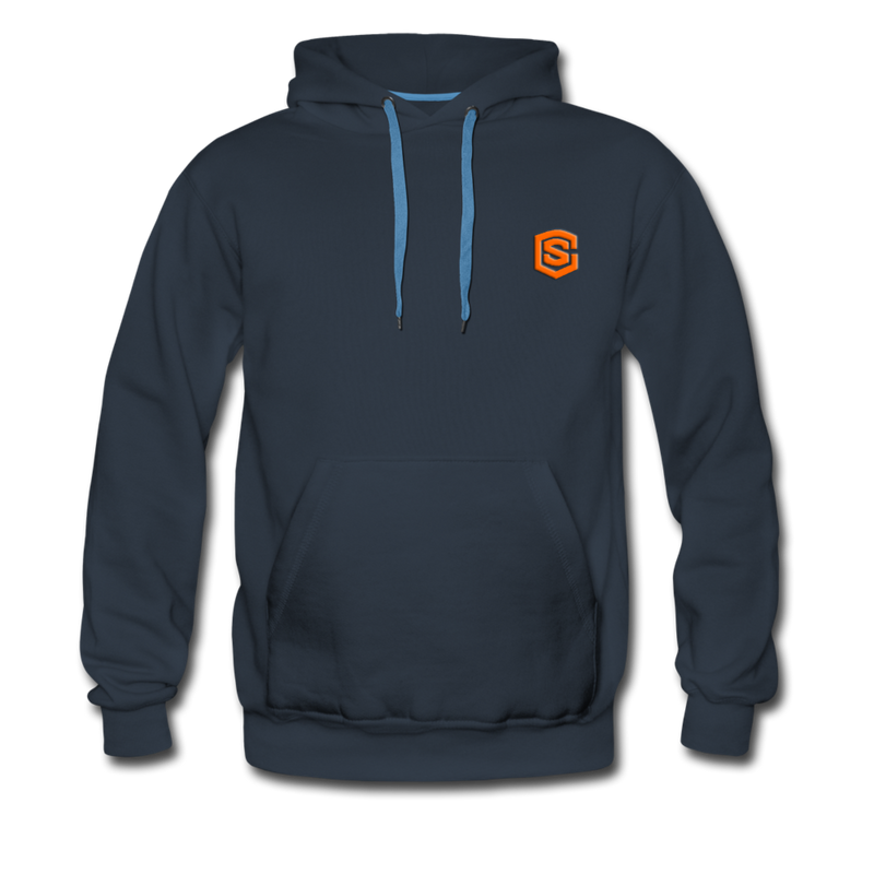 Men’s Premium Hoodie  WITH  ORANGE  LOGO - navy