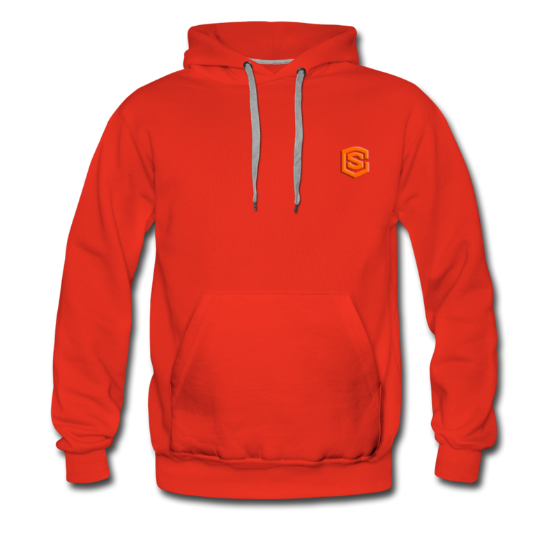 Men’s Premium Hoodie  WITH  ORANGE  LOGO - red