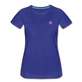 Women’s Premium T-Shirt  WITH PINK  LOGO - royal blue