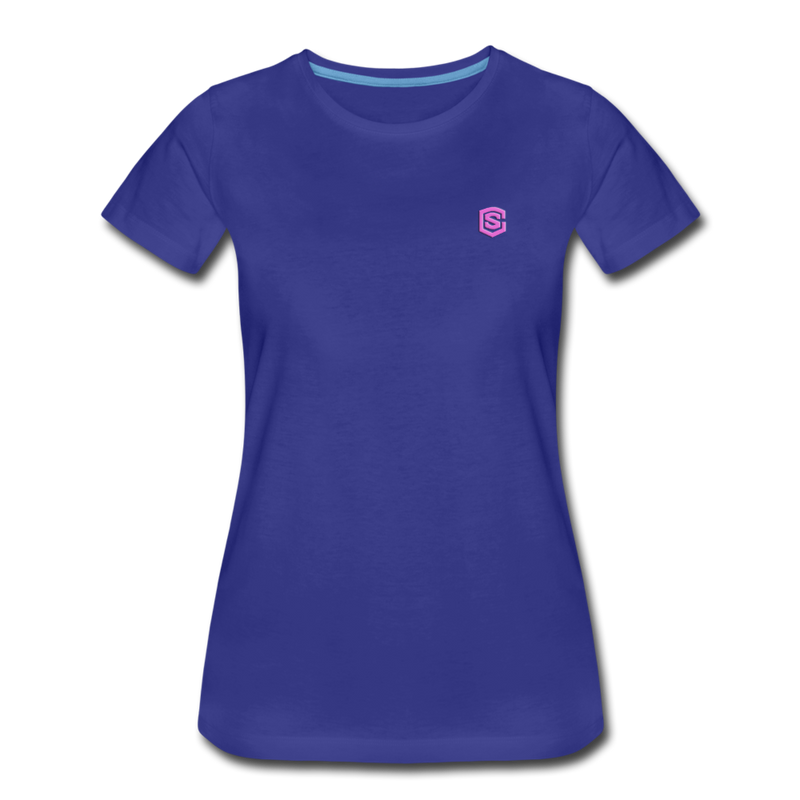 Women’s Premium T-Shirt  WITH PINK  LOGO - royal blue