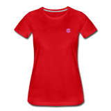 Women’s Premium T-Shirt  WITH PINK  LOGO - red