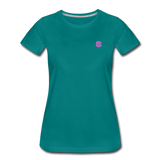 Women’s Premium T-Shirt  WITH PINK  LOGO - teal