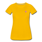 Women’s Premium T-Shirt  WITH PINK  LOGO - sun yellow