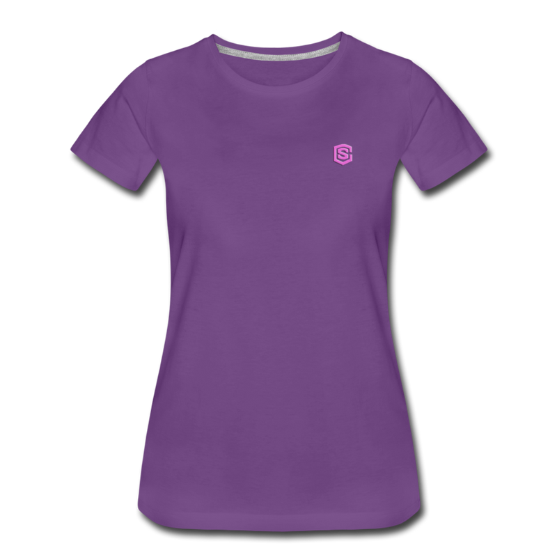 Women’s Premium T-Shirt  WITH PINK  LOGO - purple