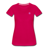 Women’s Premium T-Shirt  WITH PINK  LOGO - dark pink