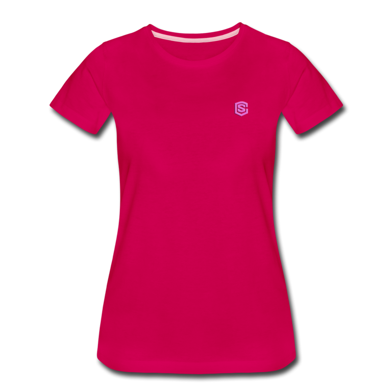 Women’s Premium T-Shirt  WITH PINK  LOGO - dark pink