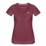 Women’s Premium T-Shirt  WITH PINK  LOGO - heather burgundy