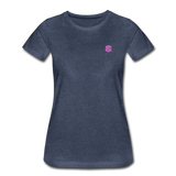 Women’s Premium T-Shirt  WITH PINK  LOGO - heather blue