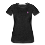 Women’s Premium T-Shirt  WITH PINK  LOGO - charcoal gray