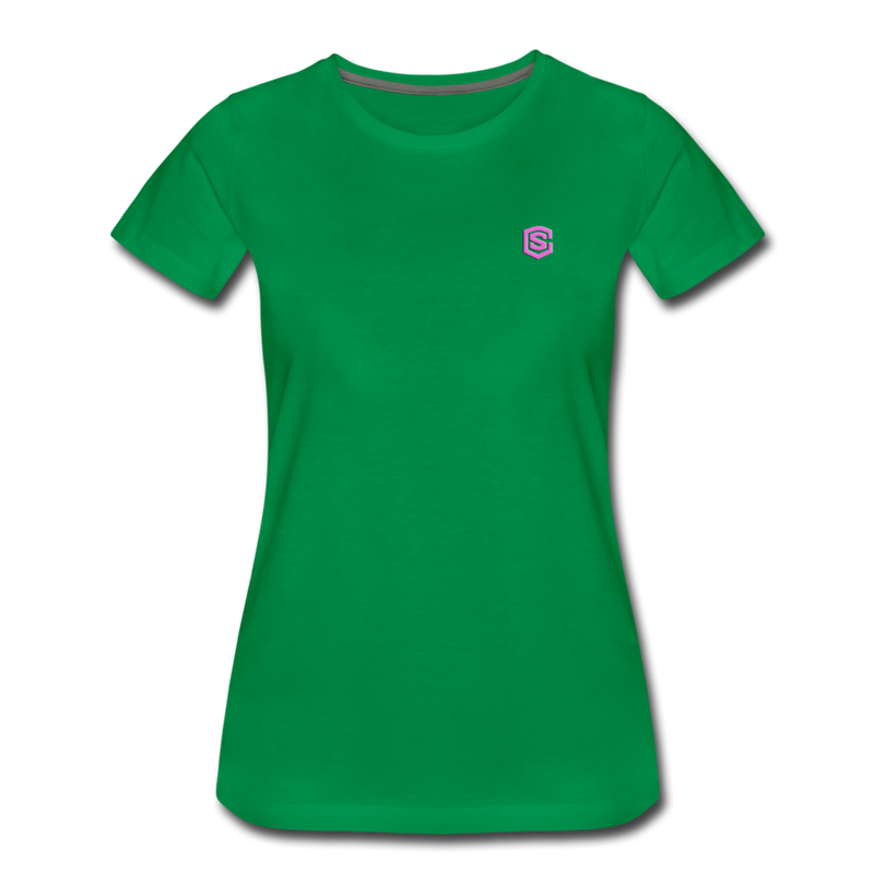 Women’s Premium T-Shirt  WITH PINK  LOGO - kelly green