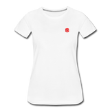 Women’s Premium T-Shirt  WITH RED  LOGO - white