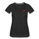 Women’s Premium T-Shirt  WITH RED  LOGO - black