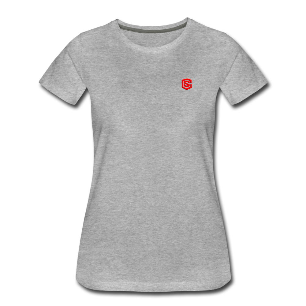 Women’s Premium T-Shirt  WITH RED  LOGO - heather gray