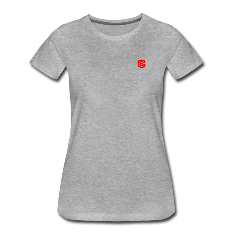 Women’s Premium T-Shirt  WITH RED  LOGO - heather gray