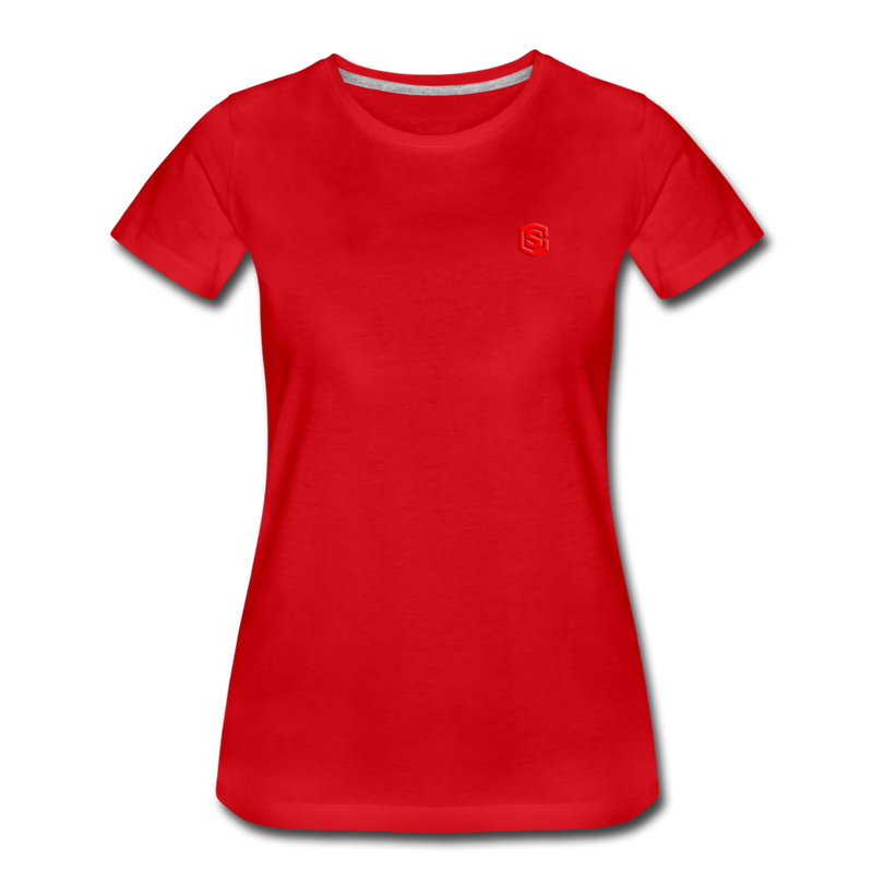 Women’s Premium T-Shirt  WITH RED  LOGO - red