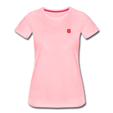 Women’s Premium T-Shirt  WITH RED  LOGO - pink