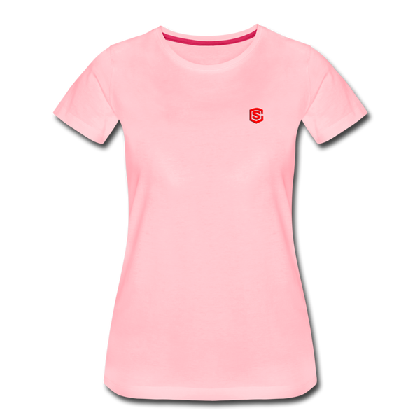 Women’s Premium T-Shirt  WITH RED  LOGO - pink