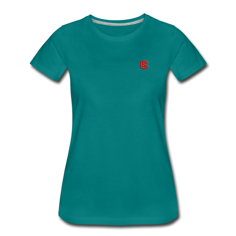 Women’s Premium T-Shirt  WITH RED  LOGO - teal