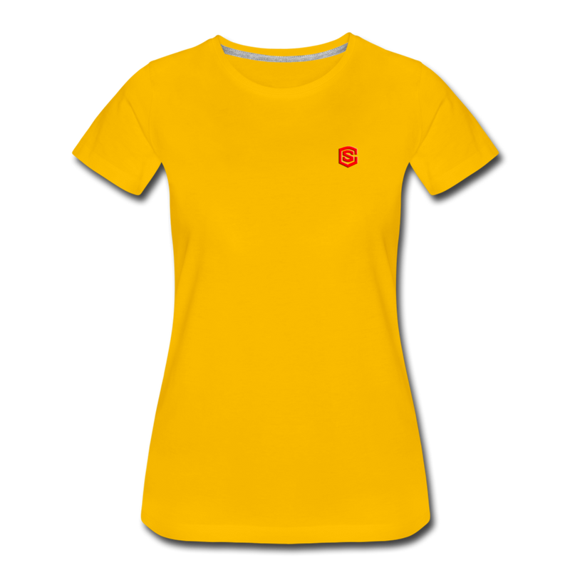 Women’s Premium T-Shirt  WITH RED  LOGO - sun yellow