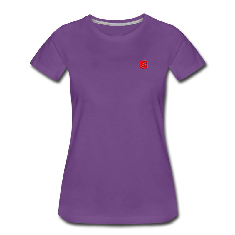 Women’s Premium T-Shirt  WITH RED  LOGO - purple