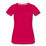 Women’s Premium T-Shirt  WITH RED  LOGO - dark pink