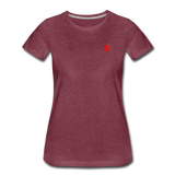 Women’s Premium T-Shirt  WITH RED  LOGO - heather burgundy