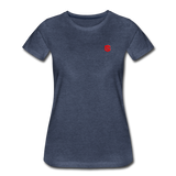 Women’s Premium T-Shirt  WITH RED  LOGO - heather blue